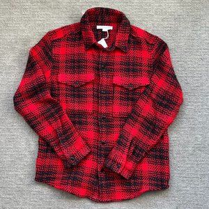 Outerknown Cloud Weave Shirt Red/Blue Pattern Mens Size Large